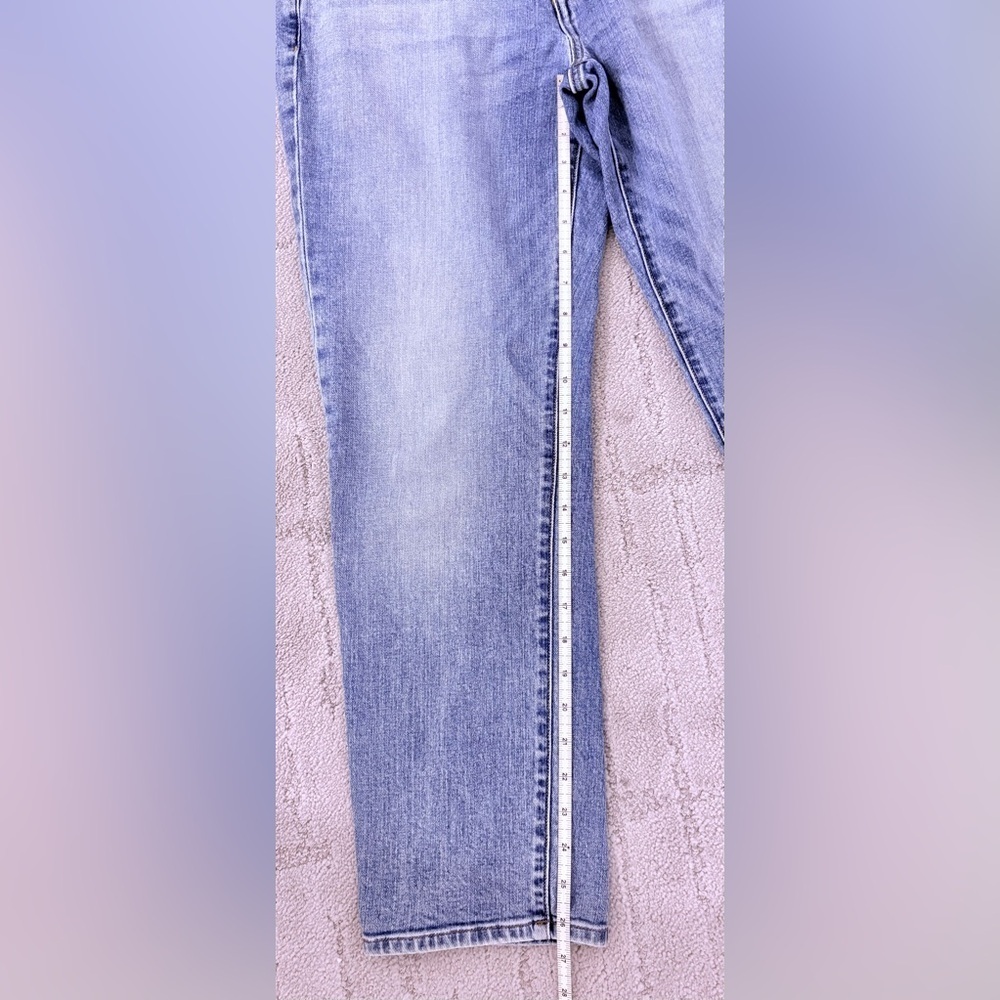 Lauren Ralph Lauren Estate Distressed Denim Jeans light wash denim zip button - Picture 5 of 10